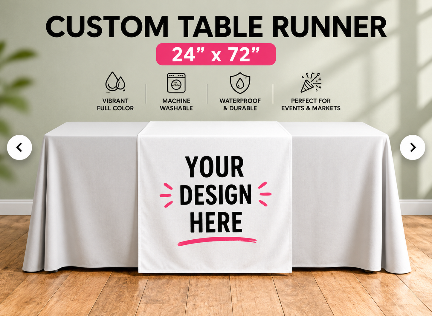 Custom Business Table Runner – 24" x 72