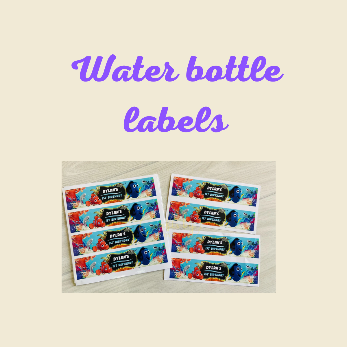 Custom Water Bottle Labels (8β x 2β)