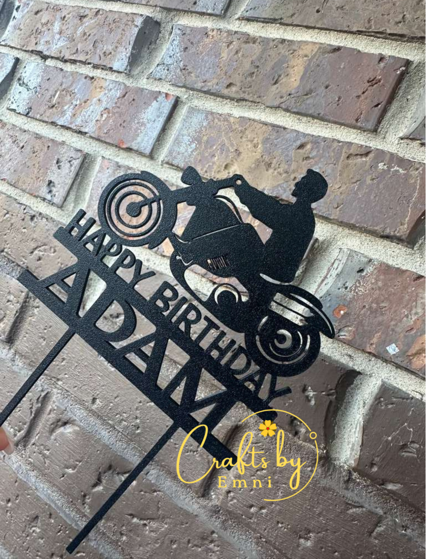 Personalized Motorcycle Cake Topper
