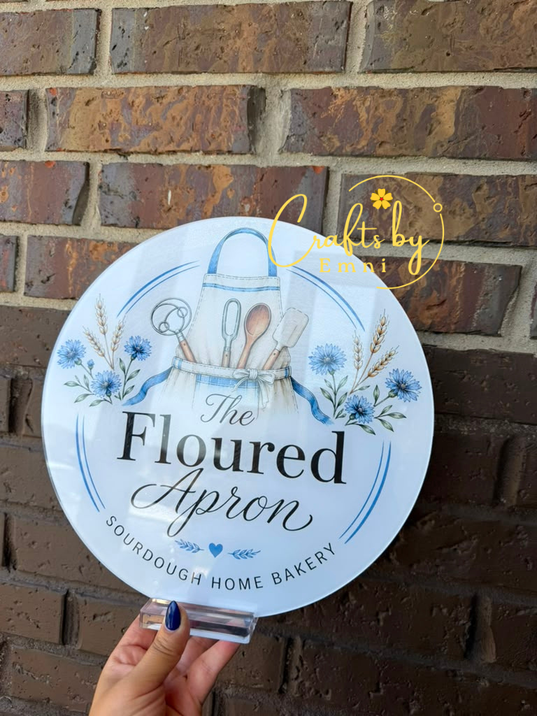 Custom Acrylic Business Sign with Display Stand
