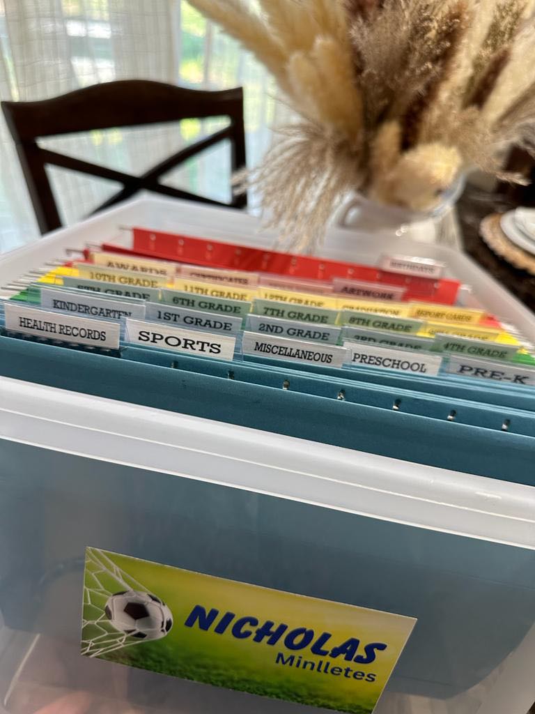 Milestone Tote Labels - Milestone Tote Name decal and Folder Labels AND FILE BOX