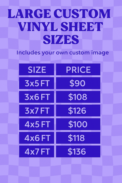 Large Custom Vinyl Sticker Sheet size