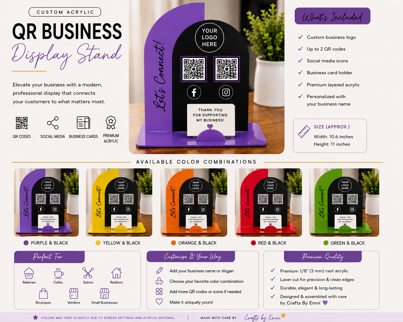 Custom Acrylic QR Display Stand
