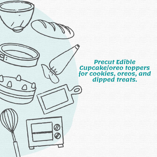 Precut Edible Cupcake/oreo toppers for cookies, oreos, and dipped treats.