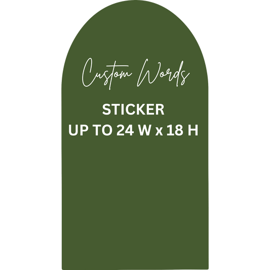 CUSTOM WORDS-TRANSFER PAPER NOT INCLUDED