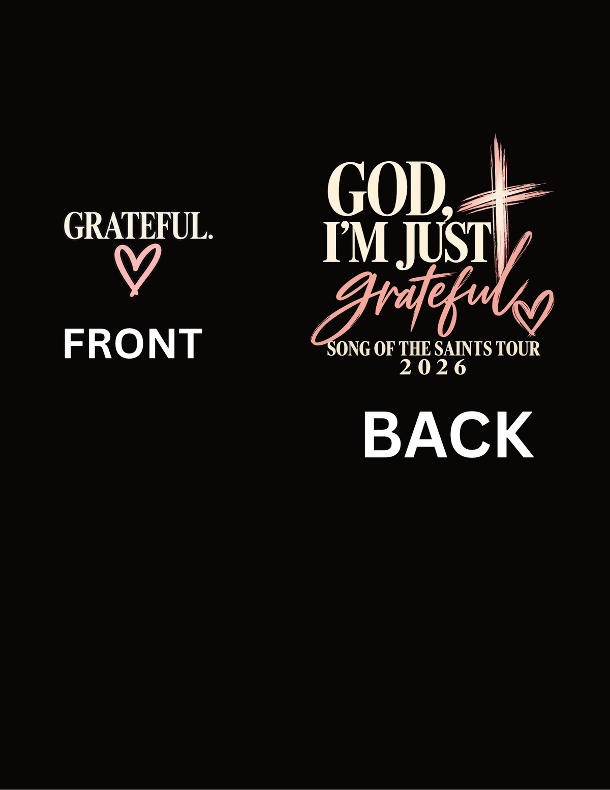God I'm Just Grateful | Elevation Worship & Song of the Saints Tour 2026 | DTF Transfer FREE SHIPPING