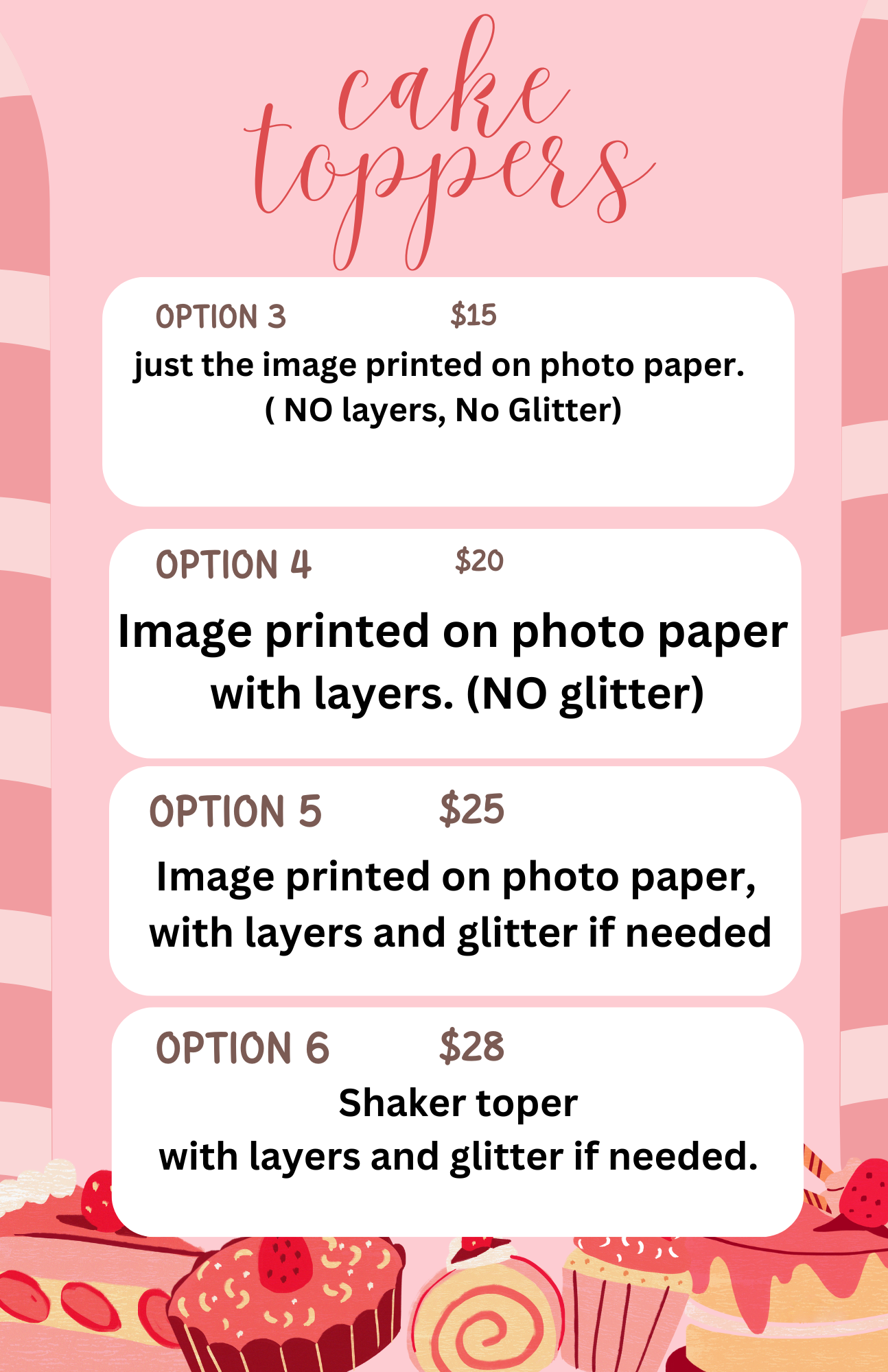 CUSTOM CAKE TOPPERS