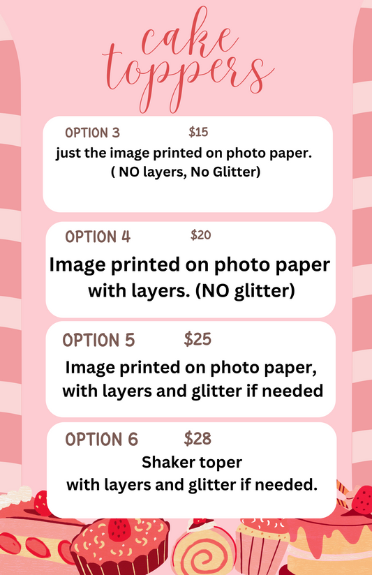 CAKE TOPPERS TAT 7 BUSINESS DAYS ** MESSAGE ME BEFORE PURCHASING**