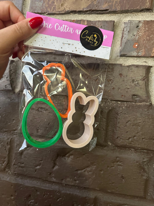 Easter Mini Cookie Cutter Set – 2.5” Bunny, Egg & Chick | 3D Printed